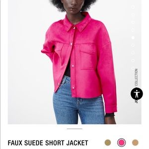 Zara Faux suede shirt jacket